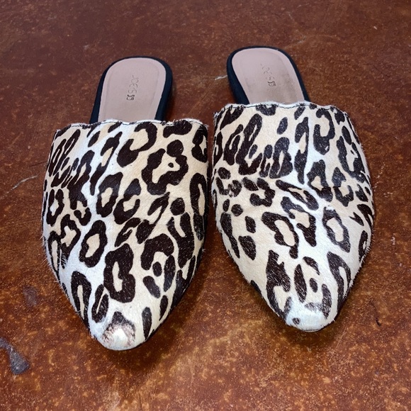 GUC Women’s Joe’s Harper Leopard Calf Hair Slides Mules Flats Sz 8.5 - Picture 4 of 8
